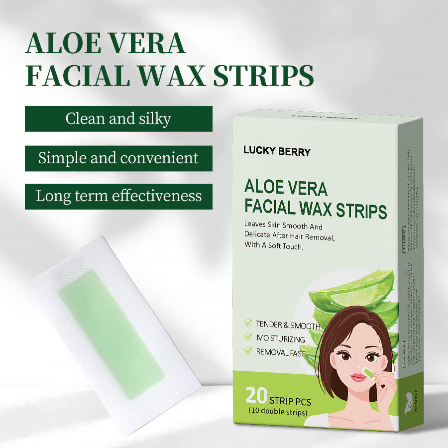 20 strips (10 Double Sided) Painless Aloe Vera Waxing Strips