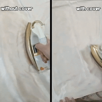 Teflon iron cover attached on steam iron for protection